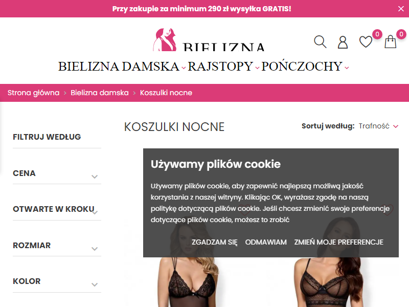Zamów seksowne koszulki nocne dla kobiet - sklep internetowy